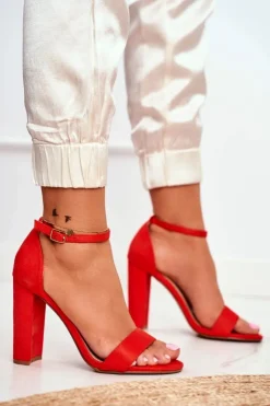 Sale Boto Sandały Damskie Na Słupku Zamszowe Pomarańczowe Anastasie