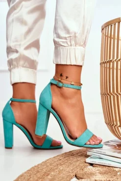 Discount Boto Sandały Damskie Na Słupku Zamszowe Zielone Anastasie