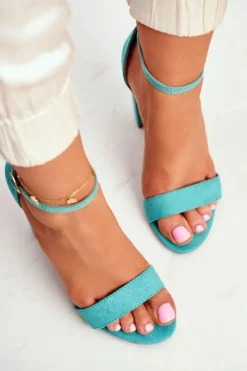 Discount Boto Sandały Damskie Na Słupku Zamszowe Zielone Anastasie