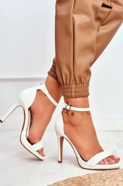 Clearance Boto Sandały Damskie Na Szpilce Biały Frenzy