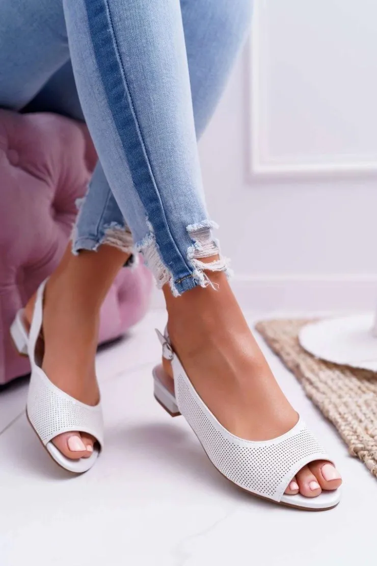 Buty Sergio Leone Sandały Damskie Płaski Obcas Sergio Leone SK809 Srebrne Skaldo