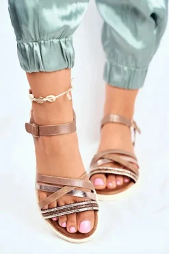 Evento Sandały Płaskie*Sandały Damskie Płaskie Brązowe Replay