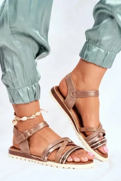 Evento Sandały Płaskie*Sandały Damskie Płaskie Brązowe Replay