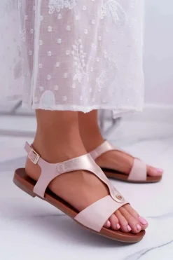 Damskie Damskie buty S.Barski Sandały Damskie Płaskie Różowe Verner