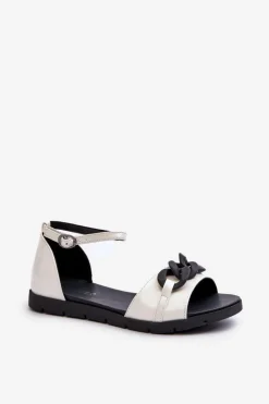 Damskie Buty damskie Vinceza Sandały Damskie Płaskie Z Łańcuchem Vinceza 17320 Białe