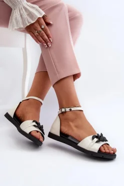 Damskie Buty damskie Vinceza Sandały Damskie Płaskie Z Łańcuchem Vinceza 17320 Białe