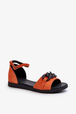Damskie Buty damskie Vinceza Sandały Damskie Płaskie Z Łańcuchem Vinceza 17320 Pomarańczowe