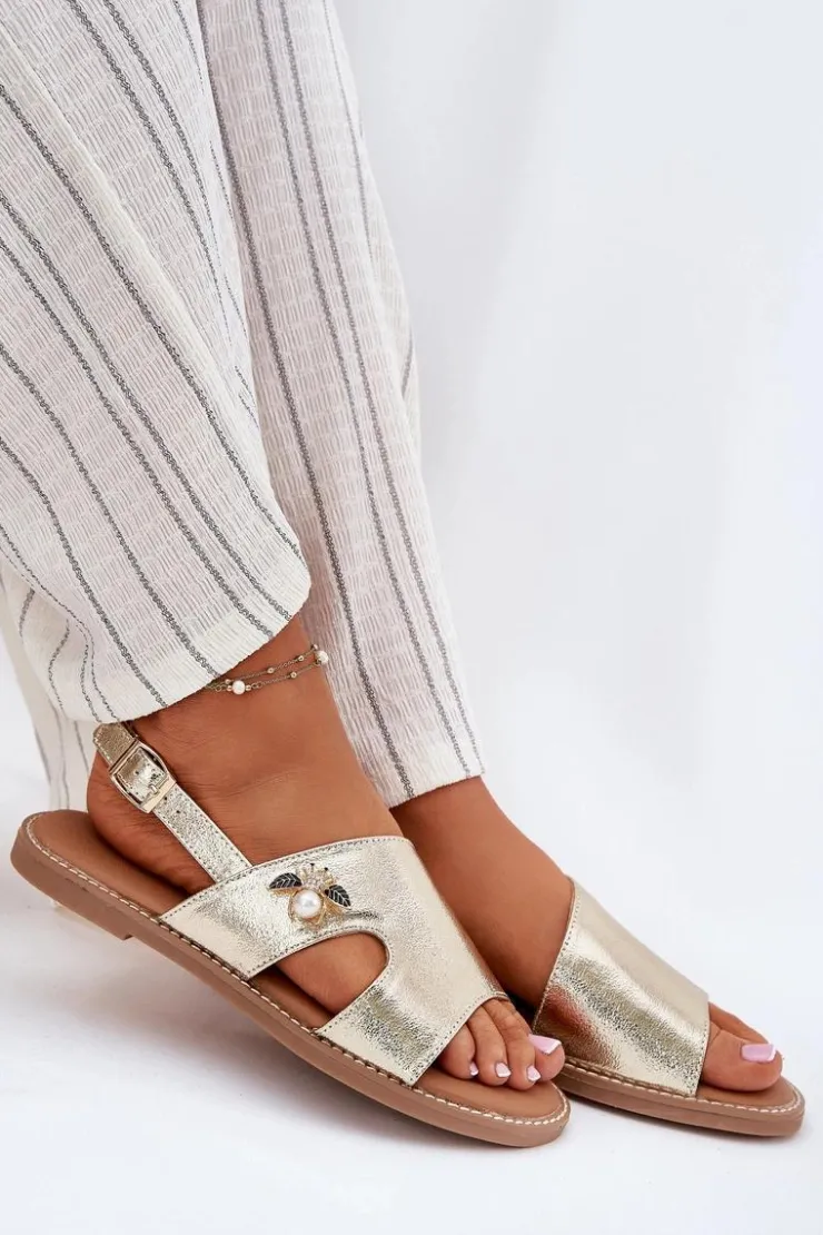 Damskie Buty damskie Vinceza Sandały Damskie Płaskie Z Ozdobnym Detalem Vinceza 17378 Złote