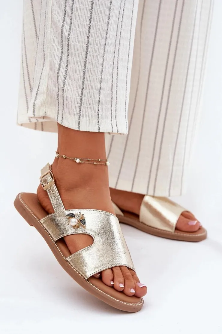 Damskie Buty damskie Vinceza Sandały Damskie Płaskie Z Ozdobnym Detalem Vinceza 17378 Złote