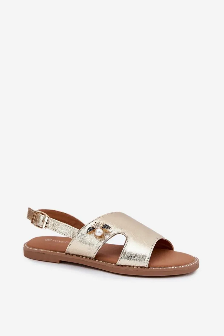 Damskie Buty damskie Vinceza Sandały Damskie Płaskie Z Ozdobnym Detalem Vinceza 17378 Złote