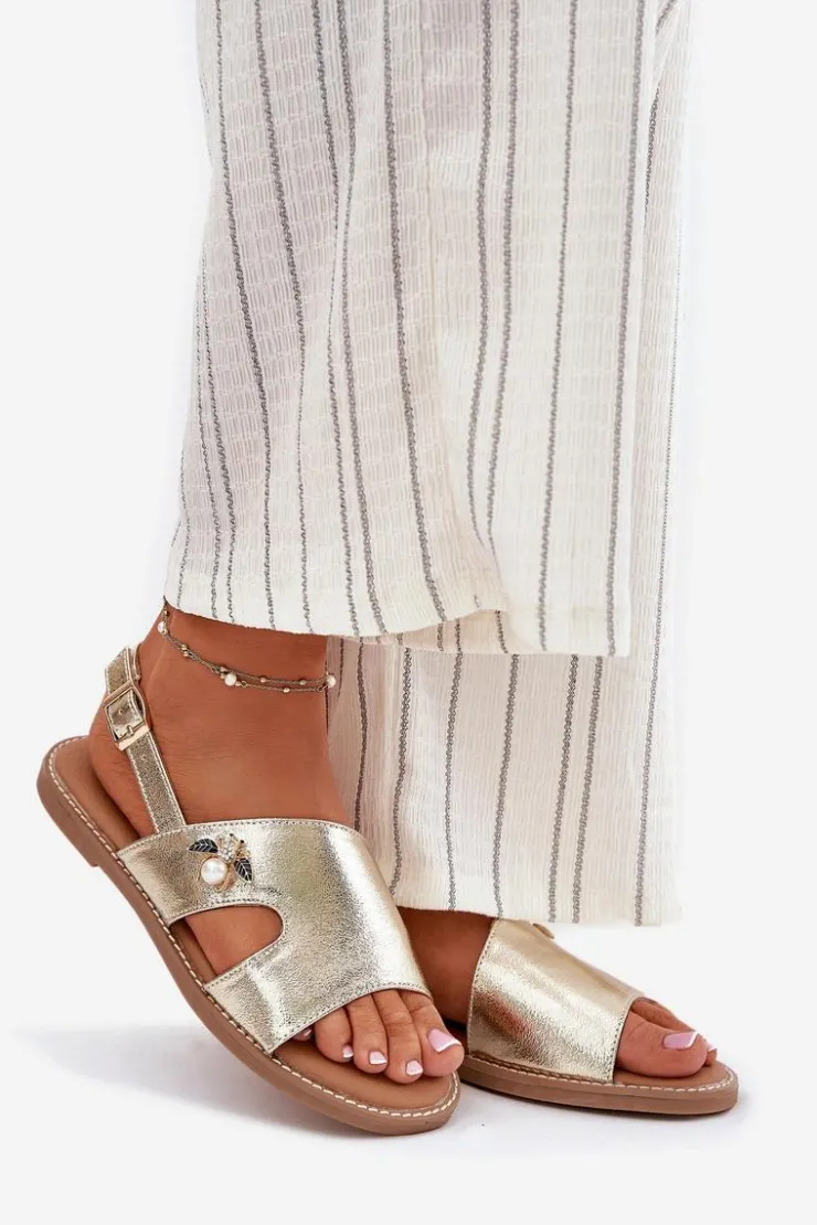 Damskie Buty damskie Vinceza Sandały Damskie Płaskie Z Ozdobnym Detalem Vinceza 17378 Złote