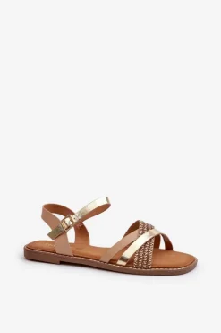 Best Buty Sergio Leone Sandały Damskie Z Eko Skóry Sergio Leone SK085H Złote