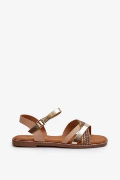 Best Buty Sergio Leone Sandały Damskie Z Eko Skóry Sergio Leone SK085H Złote