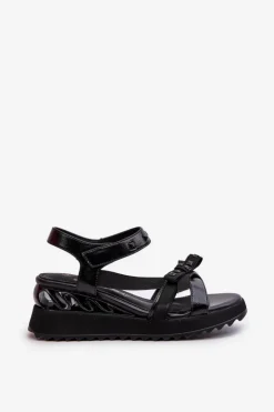 Damskie Damskie buty S.Barski Sandały Damskie Z Kokardką D&A CR956 Czarne