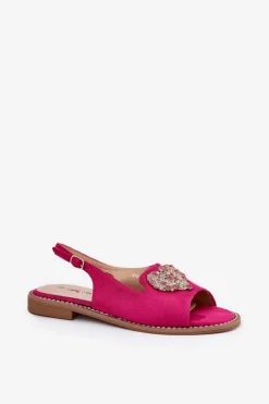 Damskie Damskie buty S.Barski Sandały Damskie Z Ozdobnym Sercem S.Barski KV27-018 Fuksja