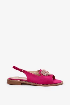 Damskie Damskie buty S.Barski Sandały Damskie Z Ozdobnym Sercem S.Barski KV27-018 Fuksja