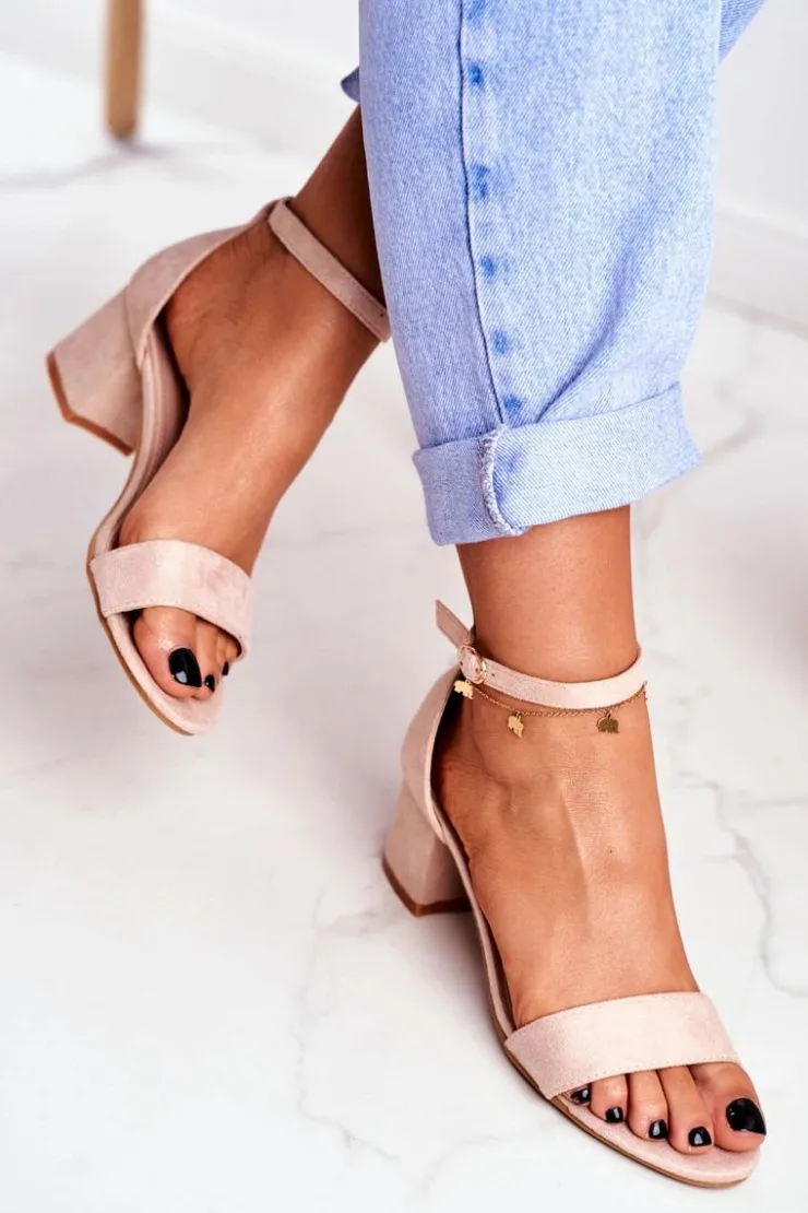 Sale Boto Sandały Damskie Zamszowe Beżowe Oh Baby!