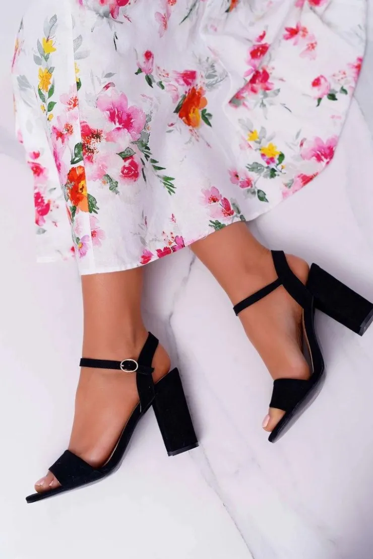 Sale Boto Sandały Damskie Zamszowe Czarne Baloo