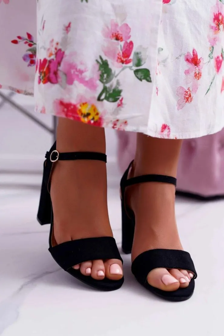 Sale Boto Sandały Damskie Zamszowe Czarne Baloo