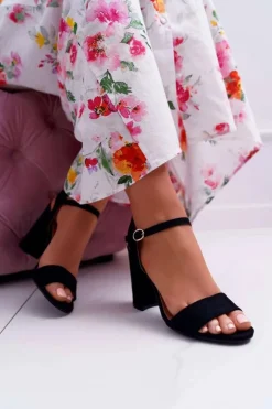 Sale Boto Sandały Damskie Zamszowe Czarne Baloo