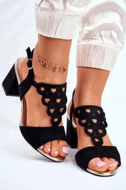 Damskie Buty damskie Vinceza Sandały Damskie Zamszowe Czarne Vision