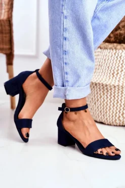 New Boto Sandały Damskie Zamszowe Granatowe Oh Baby!