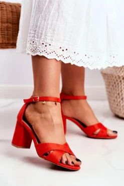 Discount Boto Sandały Damskie Zamszowe Pomarańczowe Lady Milion