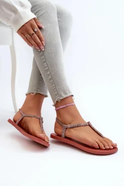 Ipanema Sandały Japonki Z Brokatem Damskie 26914 Class Brilha Fem Koralowe Różowy