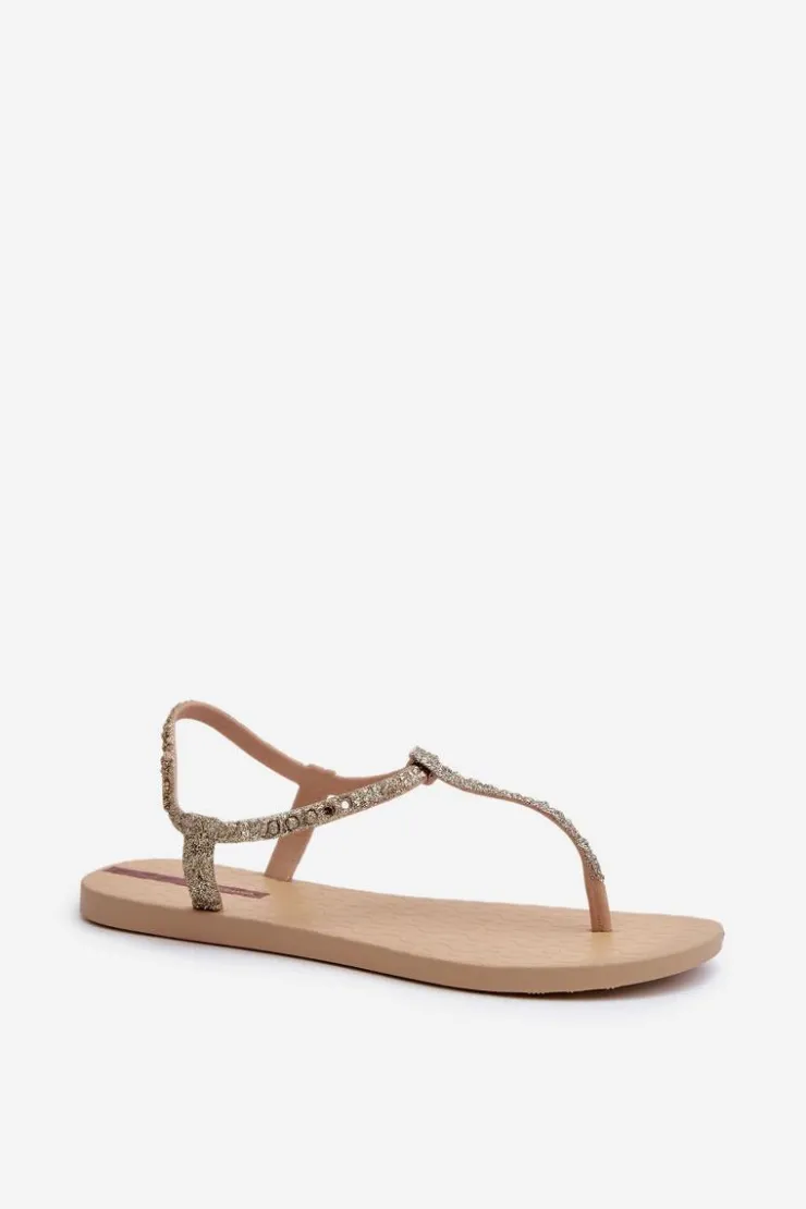 Ipanema Sandały Gumowe|Sandały Płaskie*Sandały Japonki Z Brokatem Damskie 26914 Class Brilha Fem Złote