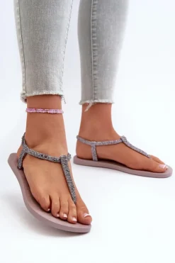 Hot Ipanema Sandały Japonki Z Brokatem Damskie 26914 Class Brilha Fem Jasnofioletowe