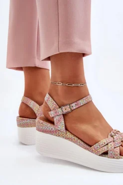 Damskie Boto Sandały Na Koturnie Multikolor Esinna