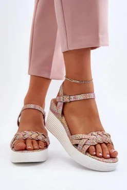 Damskie Boto Sandały Na Koturnie Multikolor Esinna