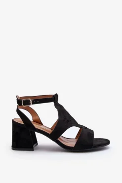 Boto Sandały Na Obcasie*Sandały Na Niskim Obcasie Czarne Eleriva