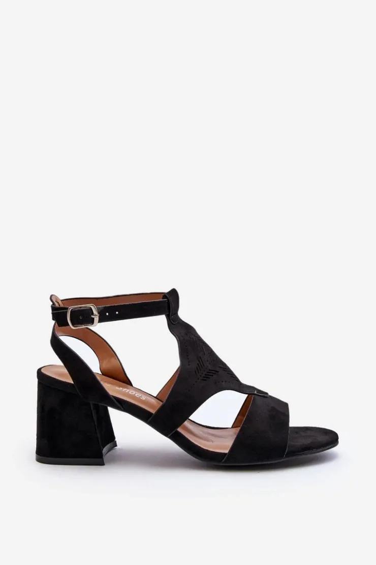 Boto Sandały Na Obcasie*Sandały Na Niskim Obcasie Czarne Eleriva