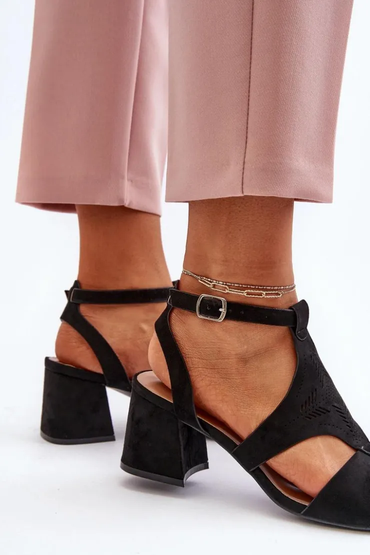 Boto Sandały Na Obcasie*Sandały Na Niskim Obcasie Czarne Eleriva