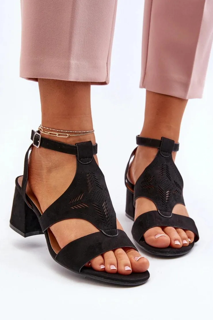 Boto Sandały Na Obcasie*Sandały Na Niskim Obcasie Czarne Eleriva