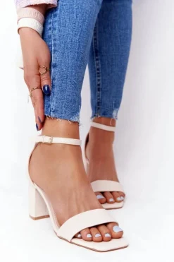 Boto Sandały Na Obcasie*Sandały Na Obcasie Beżowe Born This Way