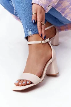 Boto Sandały Na Obcasie*Sandały Na Obcasie Beżowe Born This Way
