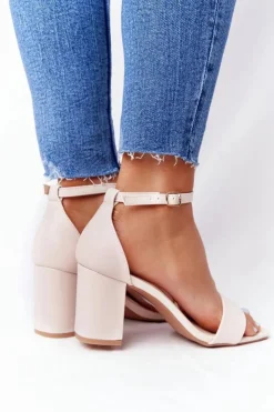 Boto Sandały Na Obcasie*Sandały Na Obcasie Beżowe Born This Way