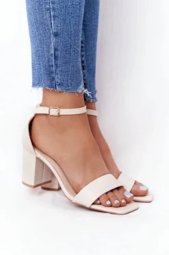 Boto Sandały Na Obcasie*Sandały Na Obcasie Beżowe Born This Way
