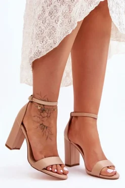 Damskie Boto Sandały Na Obcasie Beżowe Individual