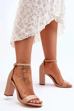 Damskie Boto Sandały Na Obcasie Beżowe Individual