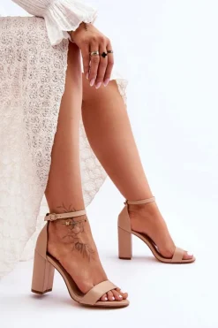 Damskie Boto Sandały Na Obcasie Beżowe Individual