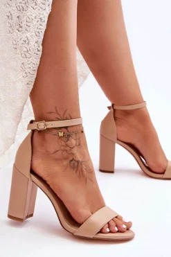 Damskie Boto Sandały Na Obcasie Beżowe Individual