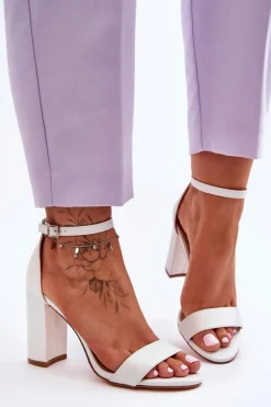 Online Boto Sandały Na Obcasie Białe Individual