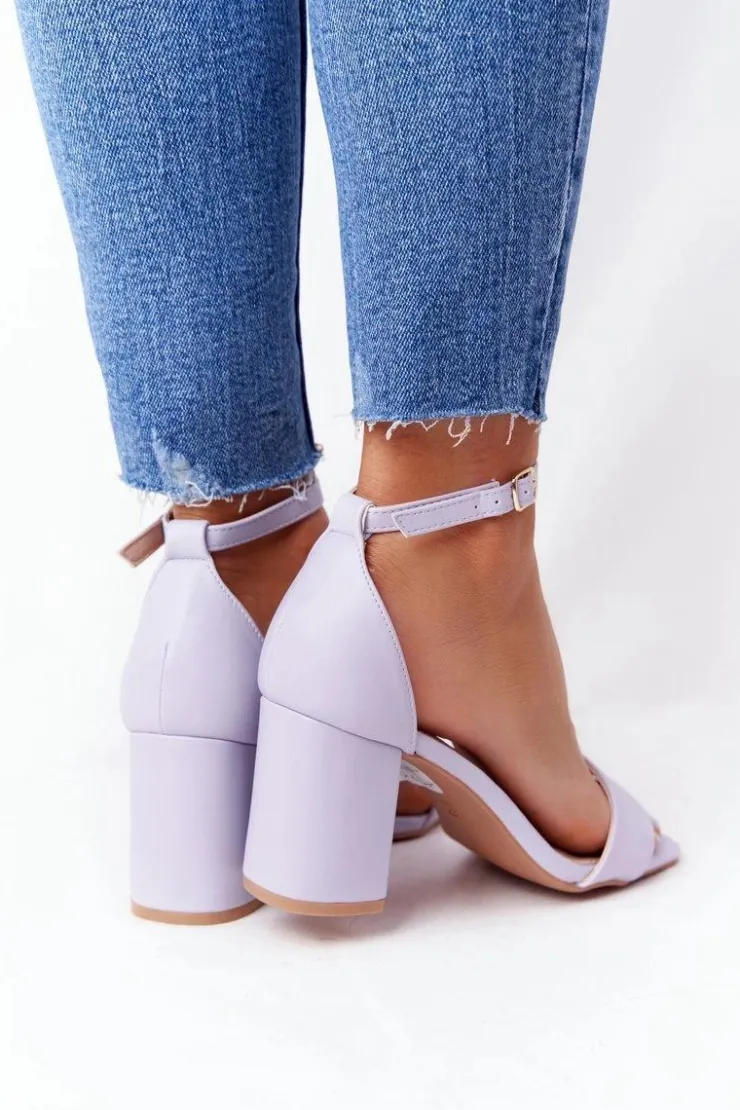 Damskie Boto Sandały Na Obcasie Fioletowe Born This Way