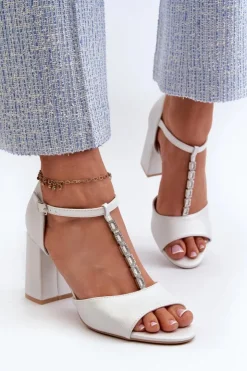 Damskie Buty damskie Vinceza Sandały Na Obcasie Z Cyrkoniami Srebrne Aniya