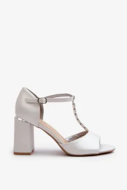 Damskie Buty damskie Vinceza Sandały Na Obcasie Z Cyrkoniami Srebrne Aniya