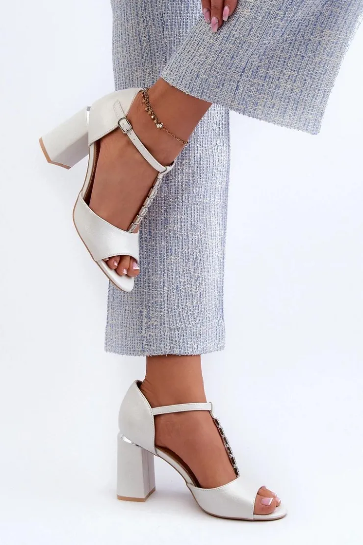 Damskie Buty damskie Vinceza Sandały Na Obcasie Z Cyrkoniami Srebrne Aniya