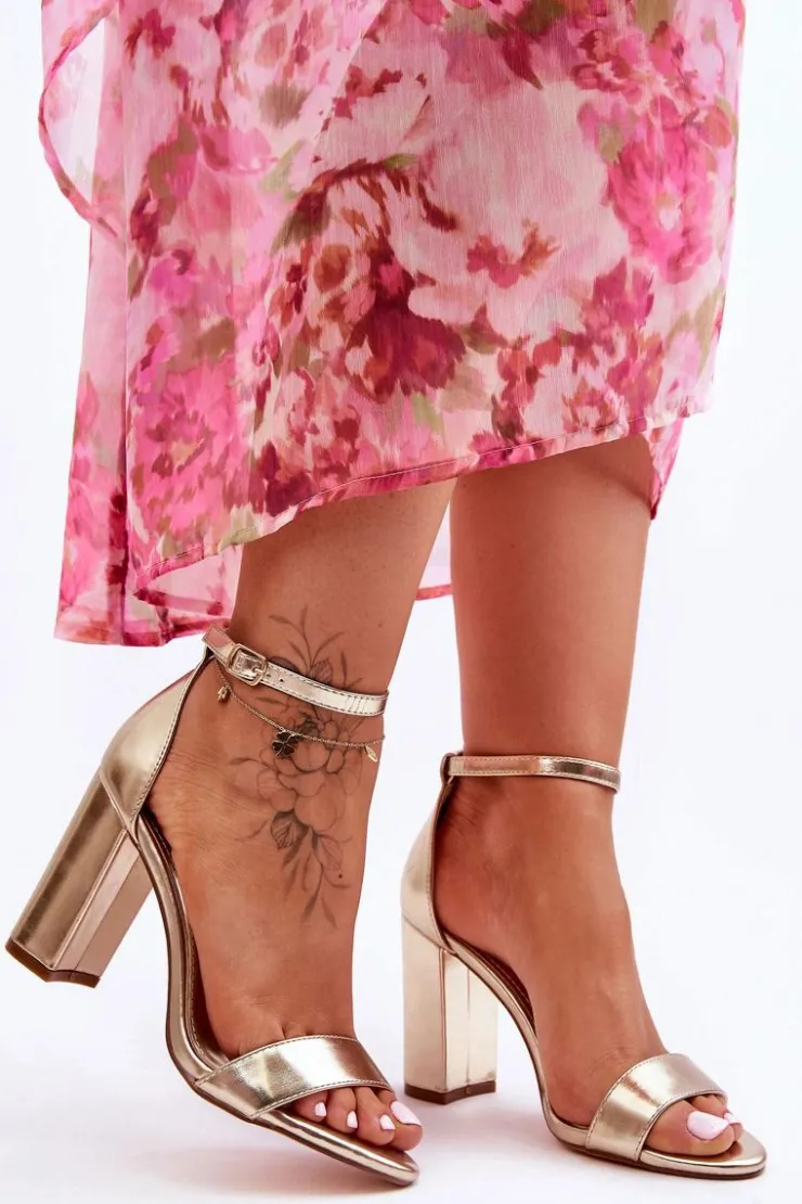 Boto Sandały Na Obcasie*Sandały Na Obcasie Złote Individual